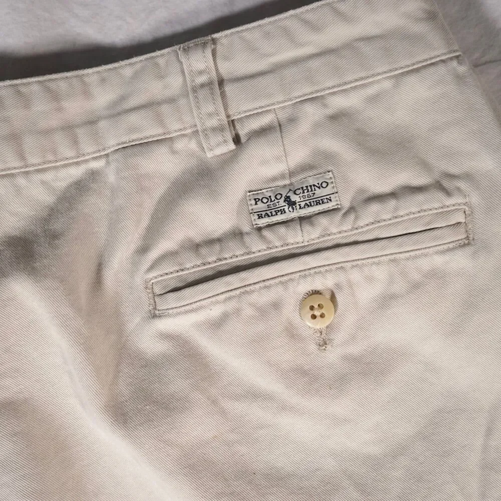 Vintage Polo Ralph Lauren Tyler Shorts Tan Beige Chino 38